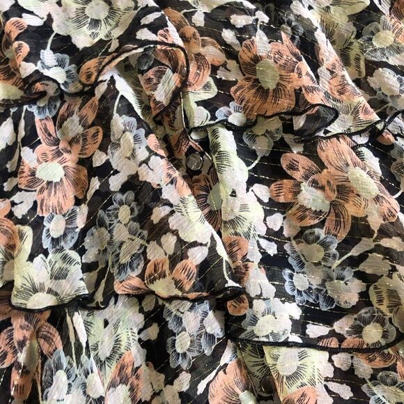 The Kooples “Wanted Ruffle Dress” Floral Ruffled Tiered Dress Women’s 1 XS/SM - Picture 5 of 13